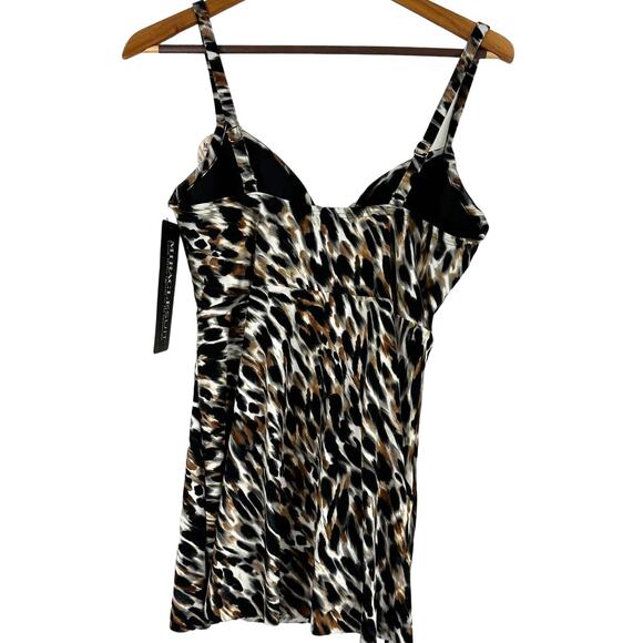 Miraclesuit NWT Fur Realz Adora Swim Dress Size 10 Underwire Adjustable Strap - Picture 3 of 8